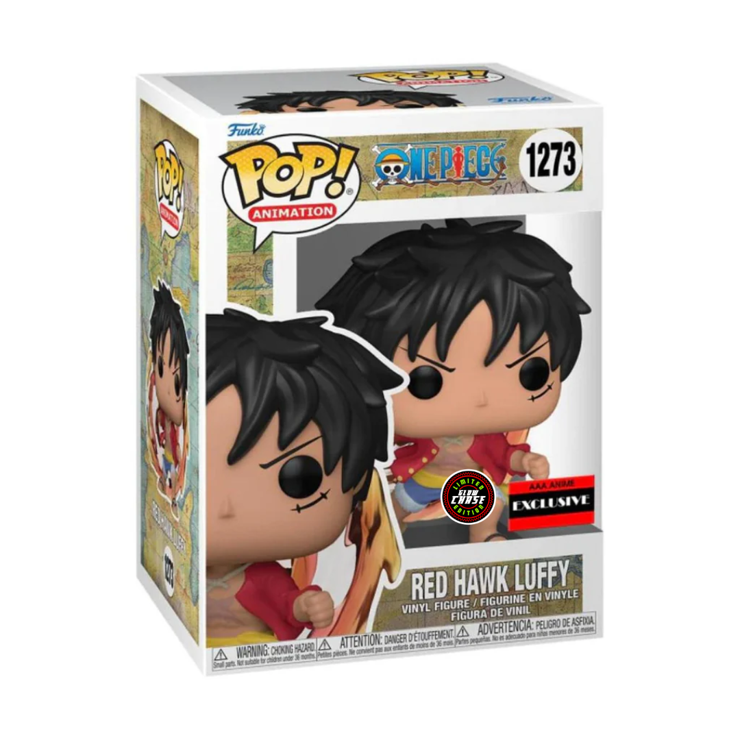 Funko Pop Animation: One Piece - Red Hawk Luffy Exclusivo CHASE Glow